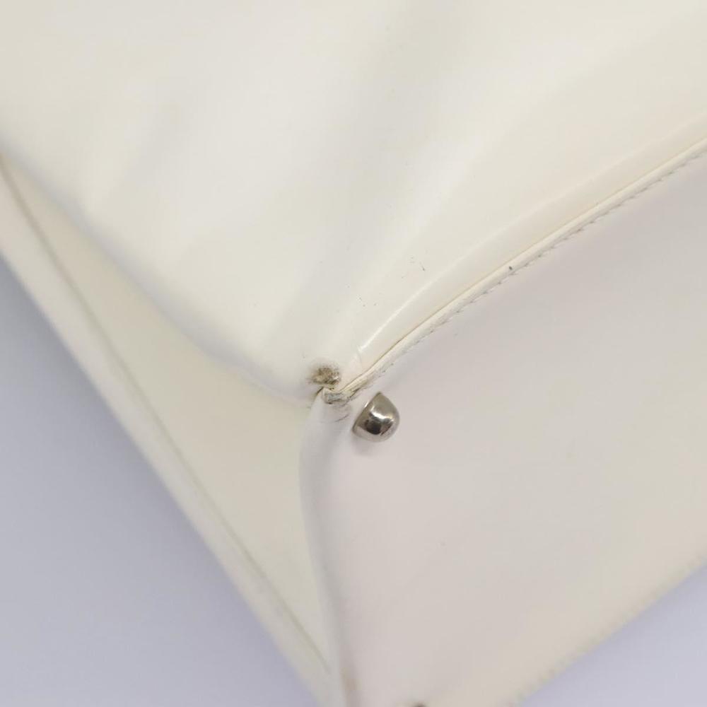 GUCCI Hand Bag Enamel 2way White Auth 108277 - Picture 10 of 16